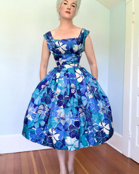1950s Silk “Alfred Shaheen” Party Dress