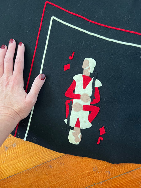 1950s “Juli Lynne Charlot” Handmade Wool Felt Playing Cards Circle Skirt