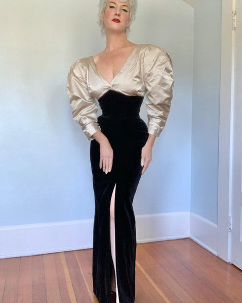 1970s Designer “Pauline Trigère” Silk Gown