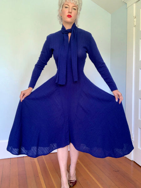 1980s Designer “Norma Kamali” Linen Bias Cut Day Dress