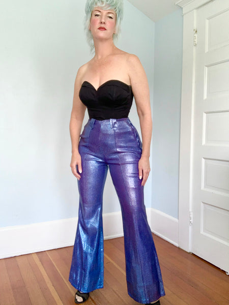 1960s Periwinkle Liquid Lurex Western Pants by “Trail Ridge Westerns”