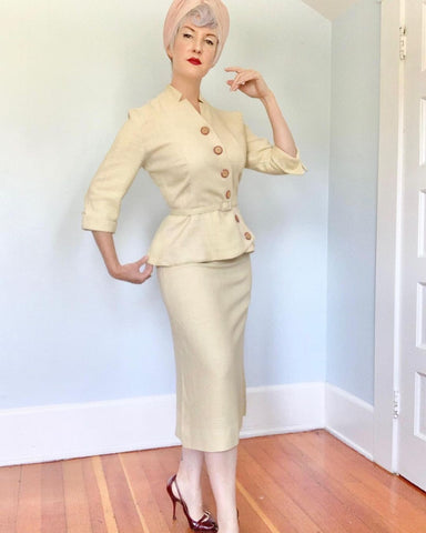 1940s Linen Summer Suit by “Myrtle Vaughn of Portland, OR”