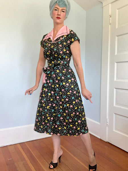 1940s Cotton Wrap Dress