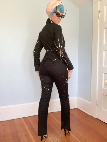 Deadstock Y2K Rhinestone Spiderwebs Suit