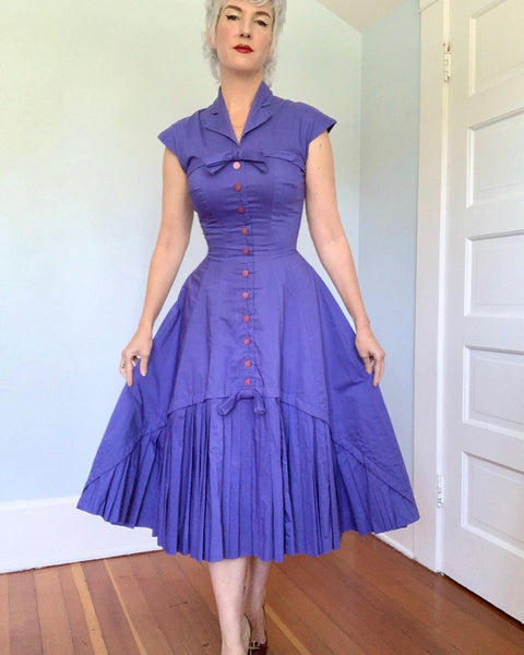 1950s “Suzy Perette New York” Polished Cotton Day Dress