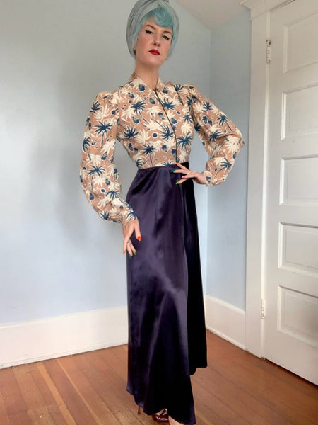 Rare 1930s Hawaiian Maxi Gown by “Lei Lani”