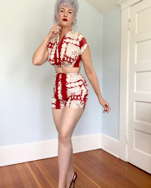1940s “Kamehameha” Cold Rayon 3 Piece Ensemble