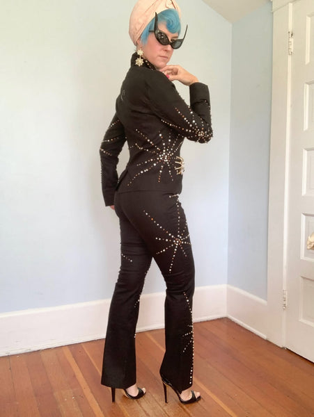 Deadstock Y2K Rhinestone Spiderwebs Suit