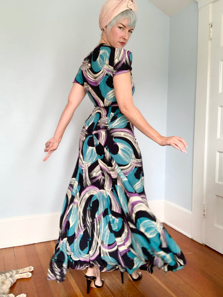 1940s “Cole of California” Celestial Print Cold Rayon Ensemble