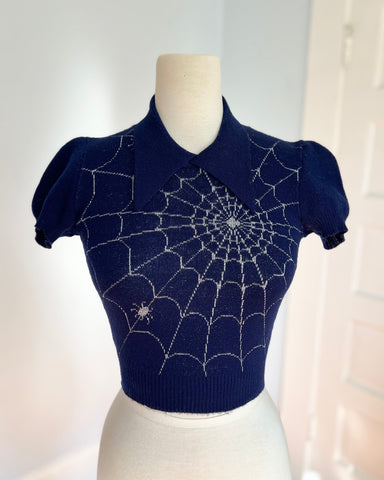 1970s Intarsia Spiderweb Sweater