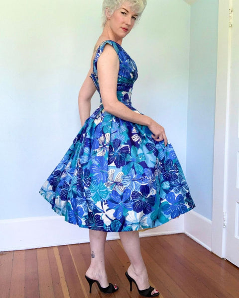 1950s Silk “Alfred Shaheen” Party Dress