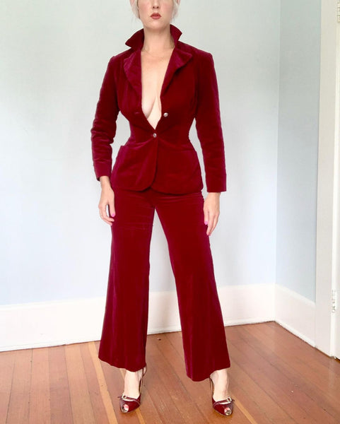 1970s Cotton Velvet Custom Made Suit