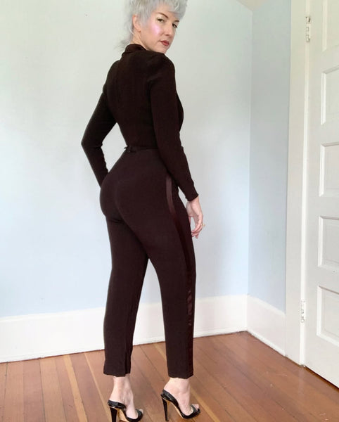 1980s Femme Tux Jumpsuit by “Karen Alexander”