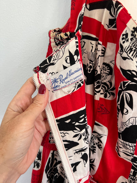 1950s “Royal Hawaiian” Crisp Cotton Sundress & Bolero