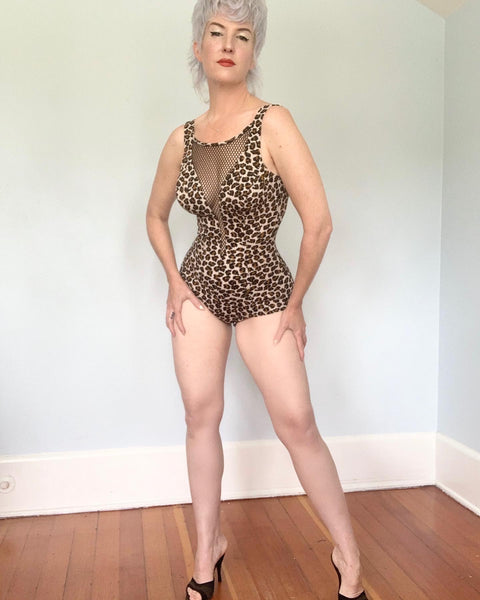 Late 1950s “ParForm” Leopard Print Scandal Swimsuit