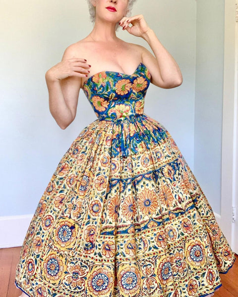 1950s “McKettrick” Hand Dyed Indian Cotton Sundress