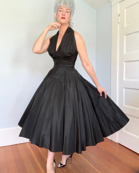 1950s “Suzy Perette” Matte Satin Party Dress