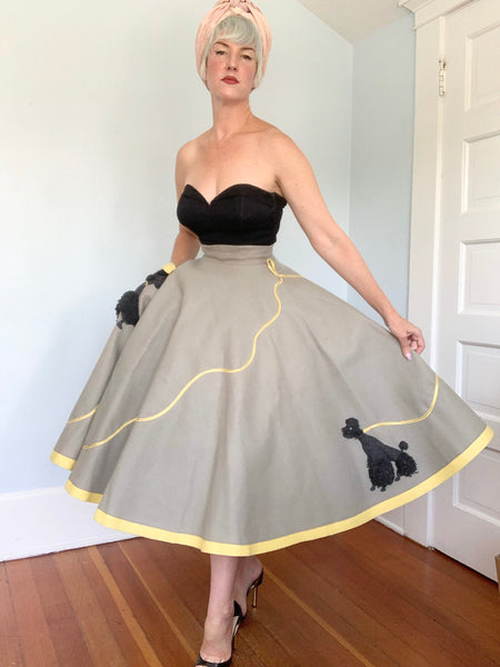 Custom Made 1950s Wool Felt True Poodle Skirt Attributed to “Juli Lynne Charlot”