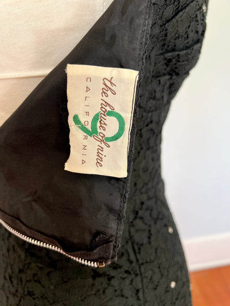 1950s “House of Nines California” Lace Cocktail Dress