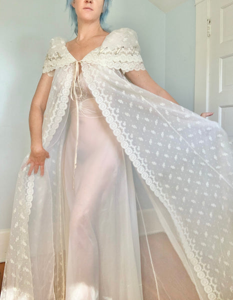 Late 1940s “Lucie Ann of Beverly Hills” for “Neiman Marcus” Bridal Peignoir Set