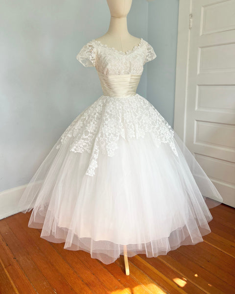 Designer 1950s “Cahill of Beverly Hills” Wedding Dress