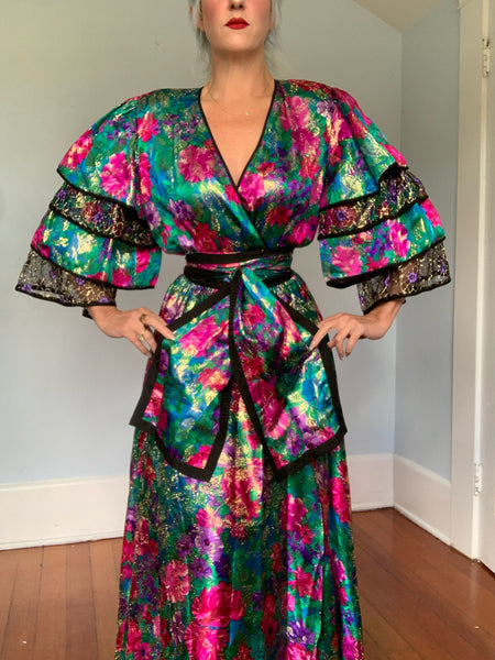 1980s “Diane Freis” Silk Rhumba Dress w/ Belt