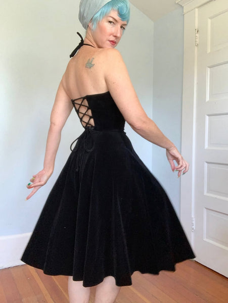 1950s “Elaine Terry California” Cotton Velvet Party Dress