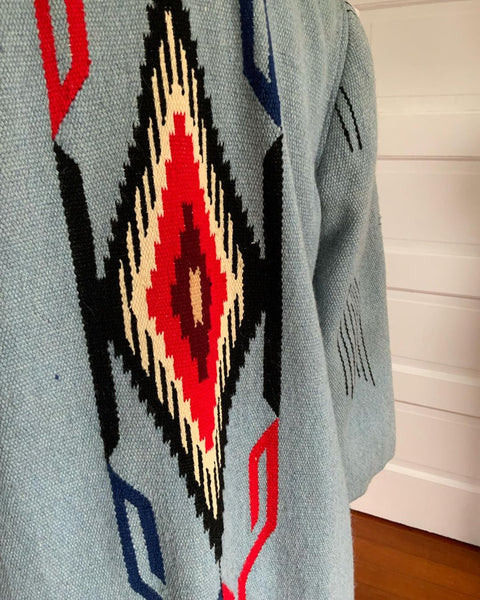 1940s Handwoven “Ganscraft” Chimayo Blanket Coat