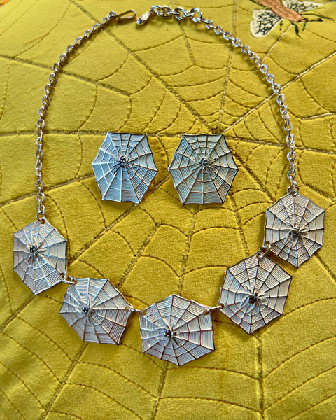 Mid-Century Spiderweb Jewelry Set Made in West Germany