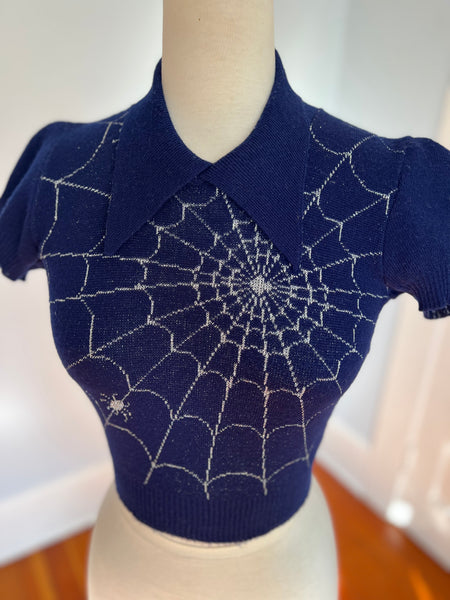 1970s Intarsia Spiderweb Sweater