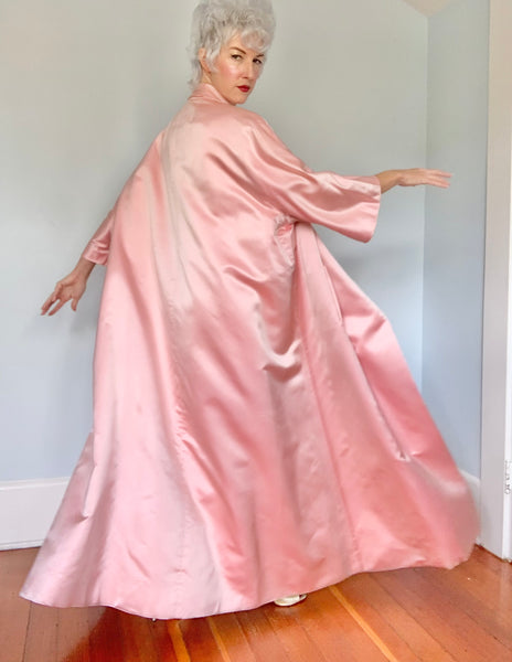 Barbie Pink 1960s Peau de Soie Silk Opera Coat for “I. Magnin”