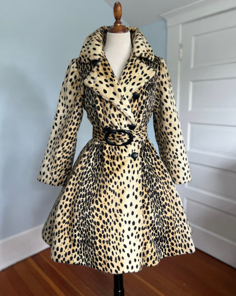 1960s Faux Cheetah Princess Coat