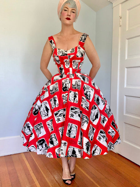 1950s “Royal Hawaiian” Crisp Cotton Sundress & Bolero