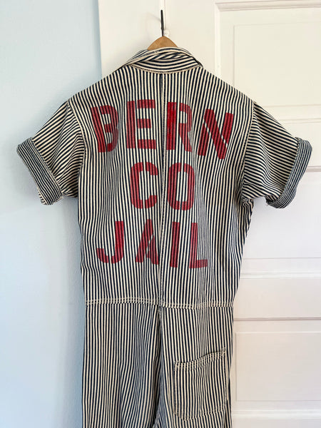 Rare Womens Prison 1930s/40s Bern Co Prison Cotton Denim Jumpsuit
