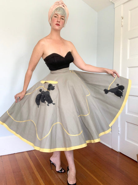 Custom Made 1950s Wool Felt True Poodle Skirt Attributed to “Juli Lynne Charlot”