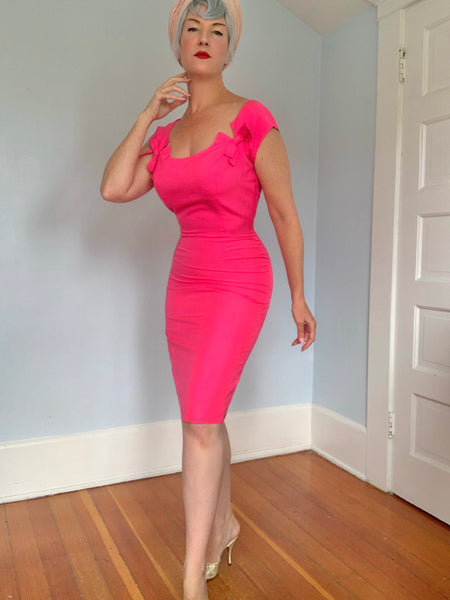 1950s Hot Pink Raw Silk Cocktail Set by “Sydney North California”