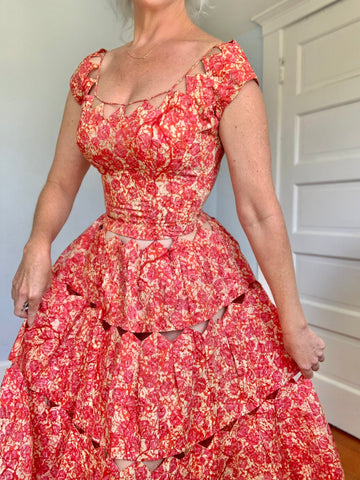 1950s Cut Out Custom Made Cotton Sundress