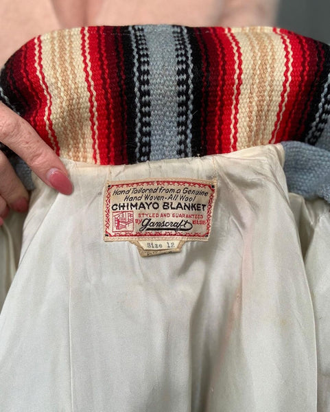 1940s Handwoven “Ganscraft” Chimayo Blanket Coat