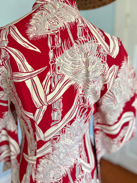 1940s Rayon Hawaiian Pake Muu by “An Original Hawaiian Togs”