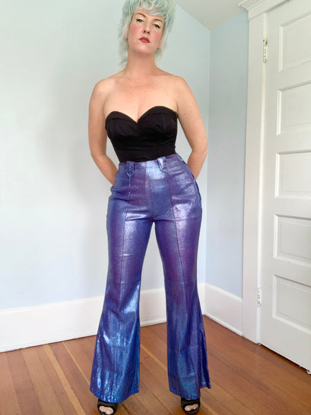 1960s Periwinkle Liquid Lurex Western Pants by “Trail Ridge Westerns”