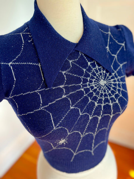 1970s Intarsia Spiderweb Sweater