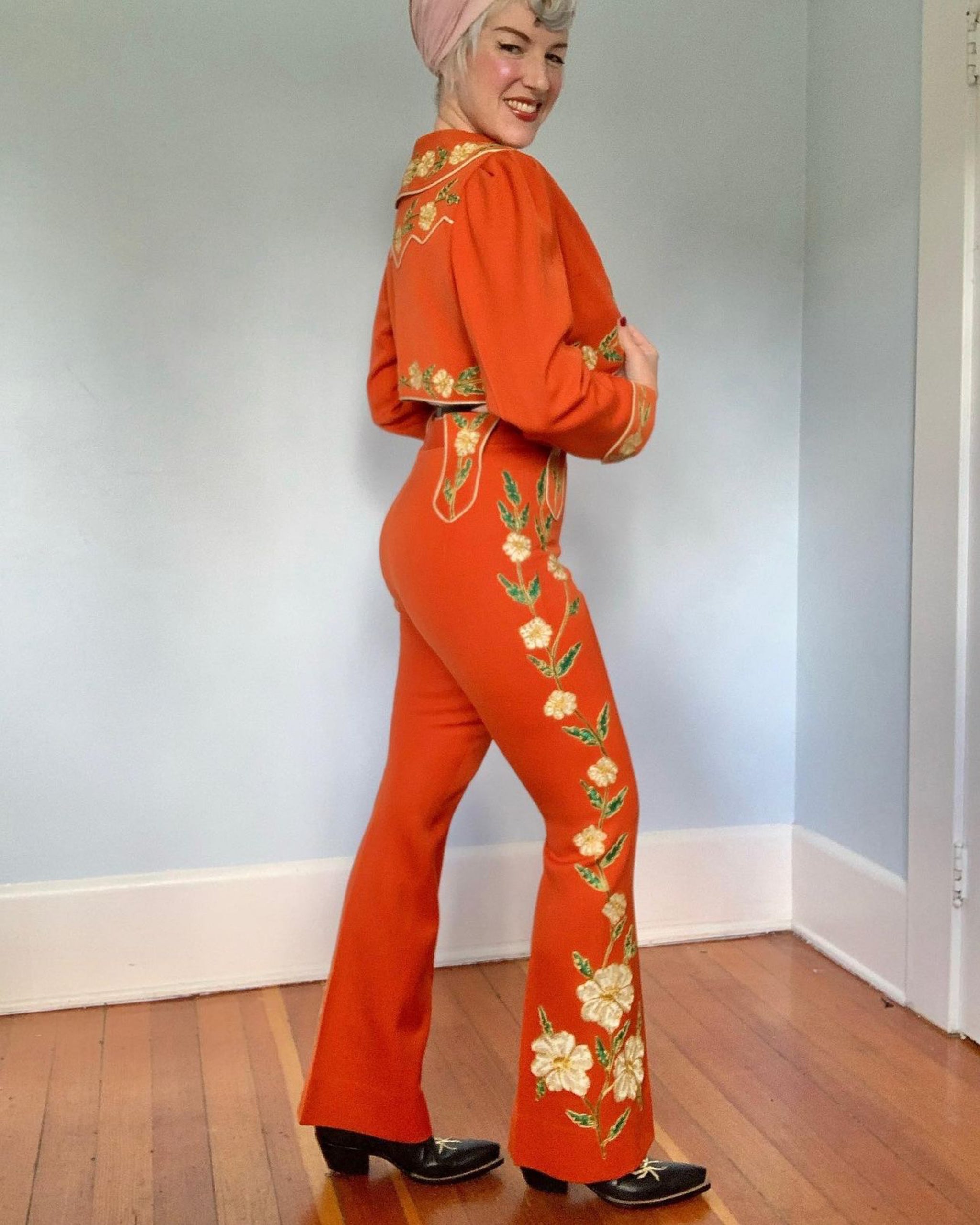 Custom Made 1950s “Ben the Rodeo Tailor” 2 Piece Wool Gabardine