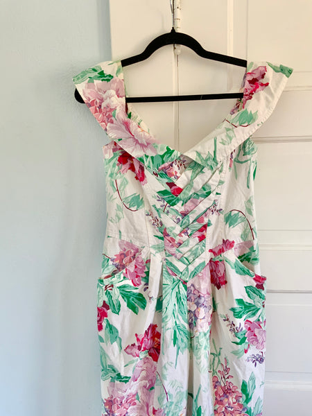 1980s “Karen Alexander” Floral Jumpsuit