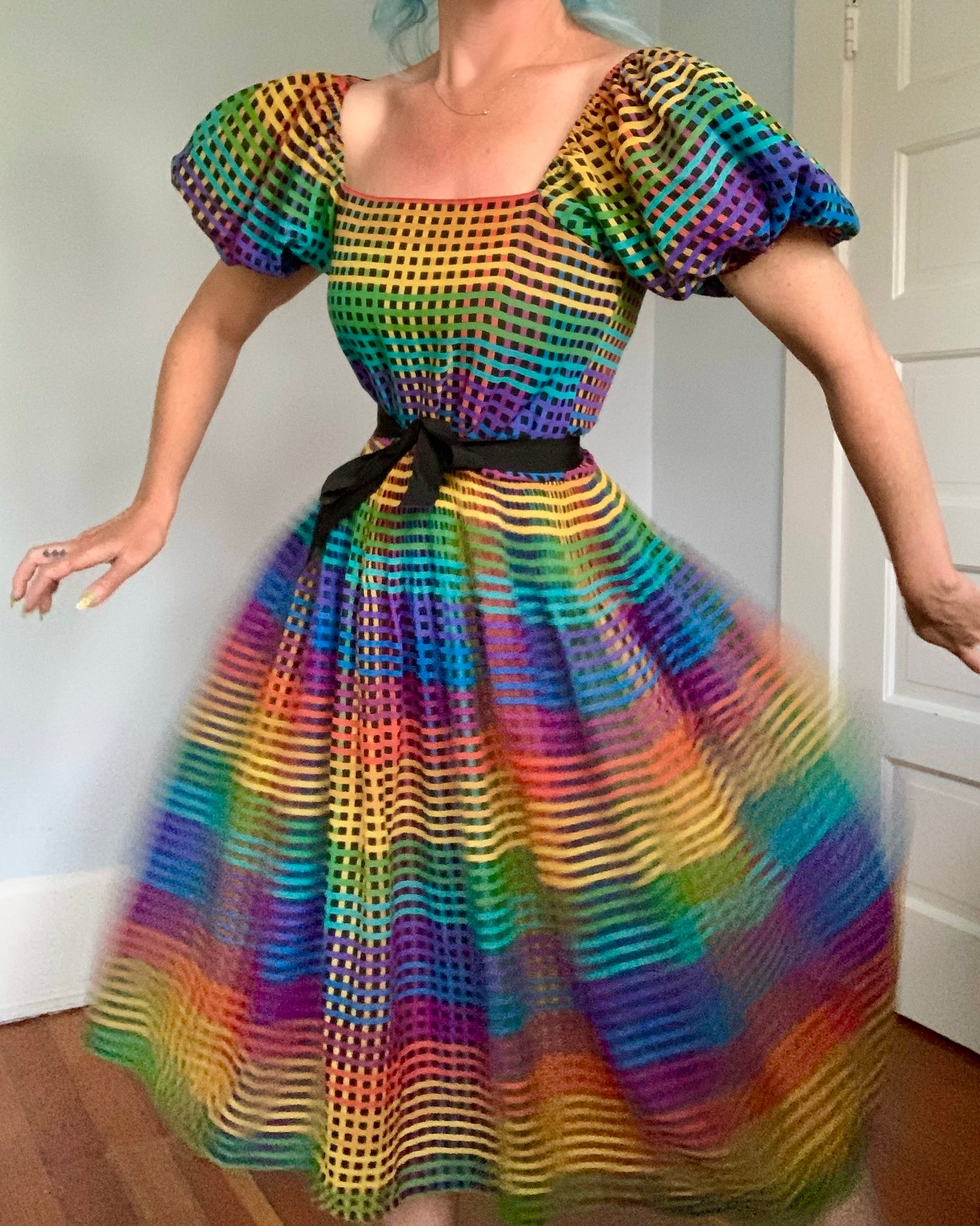 1970s Rainbow Cotton Voile Sundress by “AJ Bari” – butchwaxvintage