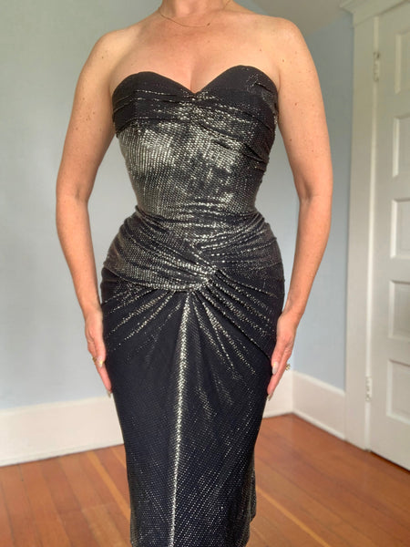 Early 1950s “Emma Domb of California” Lurex Cocktail Dress