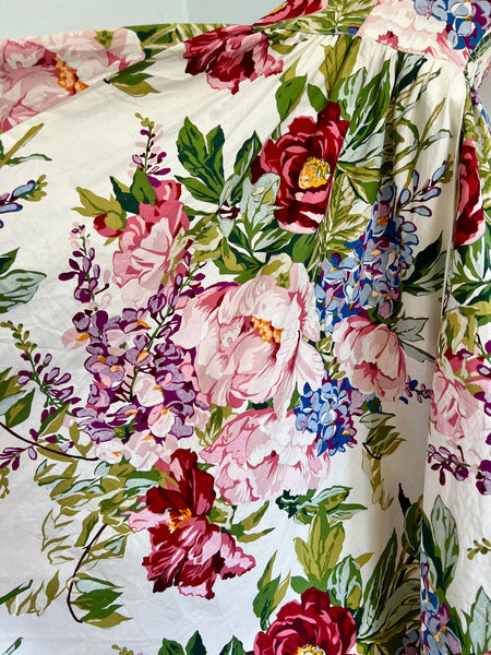 1980s Polished Cotton Floral Sundress