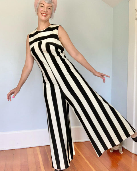 1960s Op Art Palazzo Jumpsuit