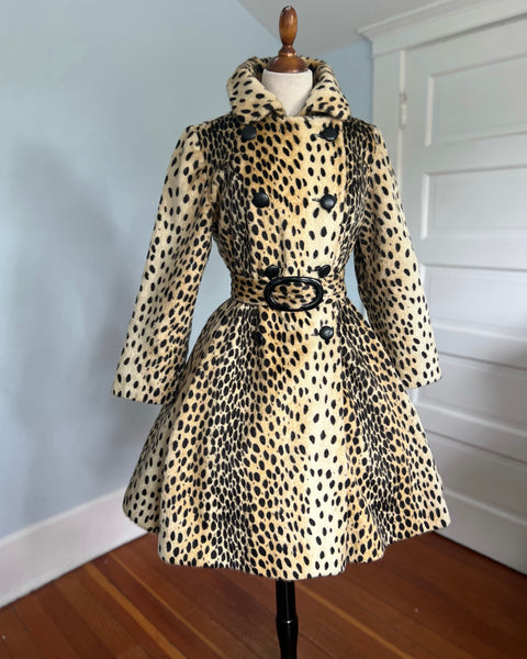 1960s Faux Cheetah Princess Coat