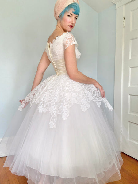 Designer 1950s “Cahill of Beverly Hills” Wedding Dress