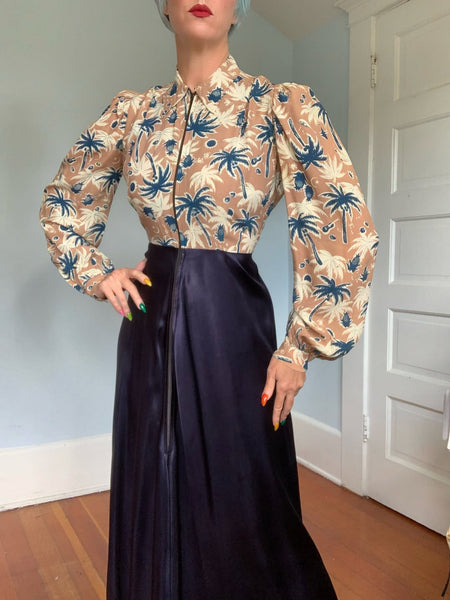 Rare 1930s Hawaiian Maxi Gown by “Lei Lani”